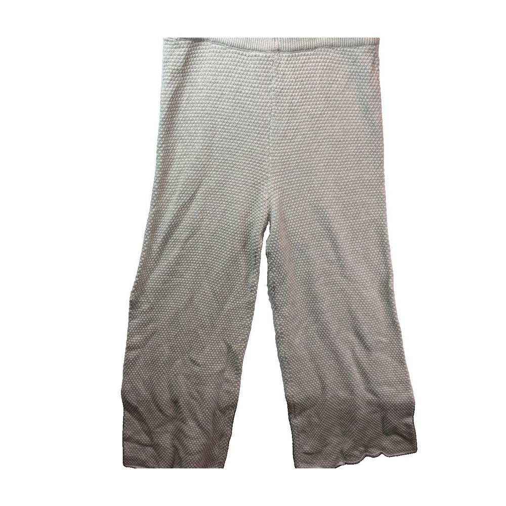 Free People FP Beach Hailee Set Waffle Knit Henley & Wide Leg Light Grey Medium - Picture 8 of 10